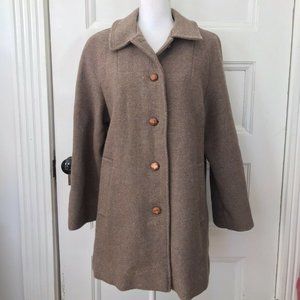 Vintage 50s Brown Tweed Wool Overcoat Coat Raglan Sleeves